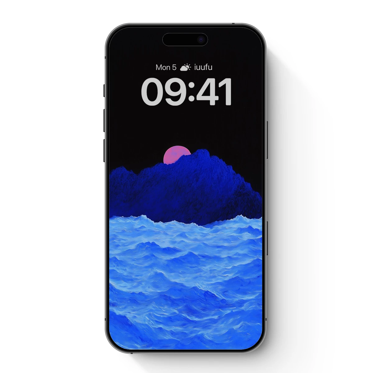 Crimson Moon Over Azure Peaks