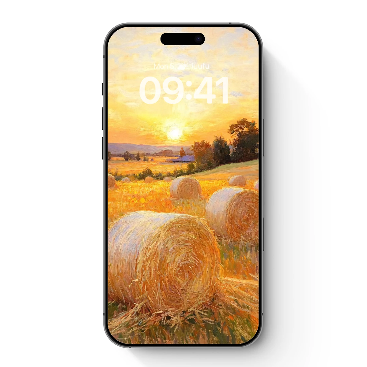 Golden Hay Bales at Sunset: Impressionist Harvest Glow
