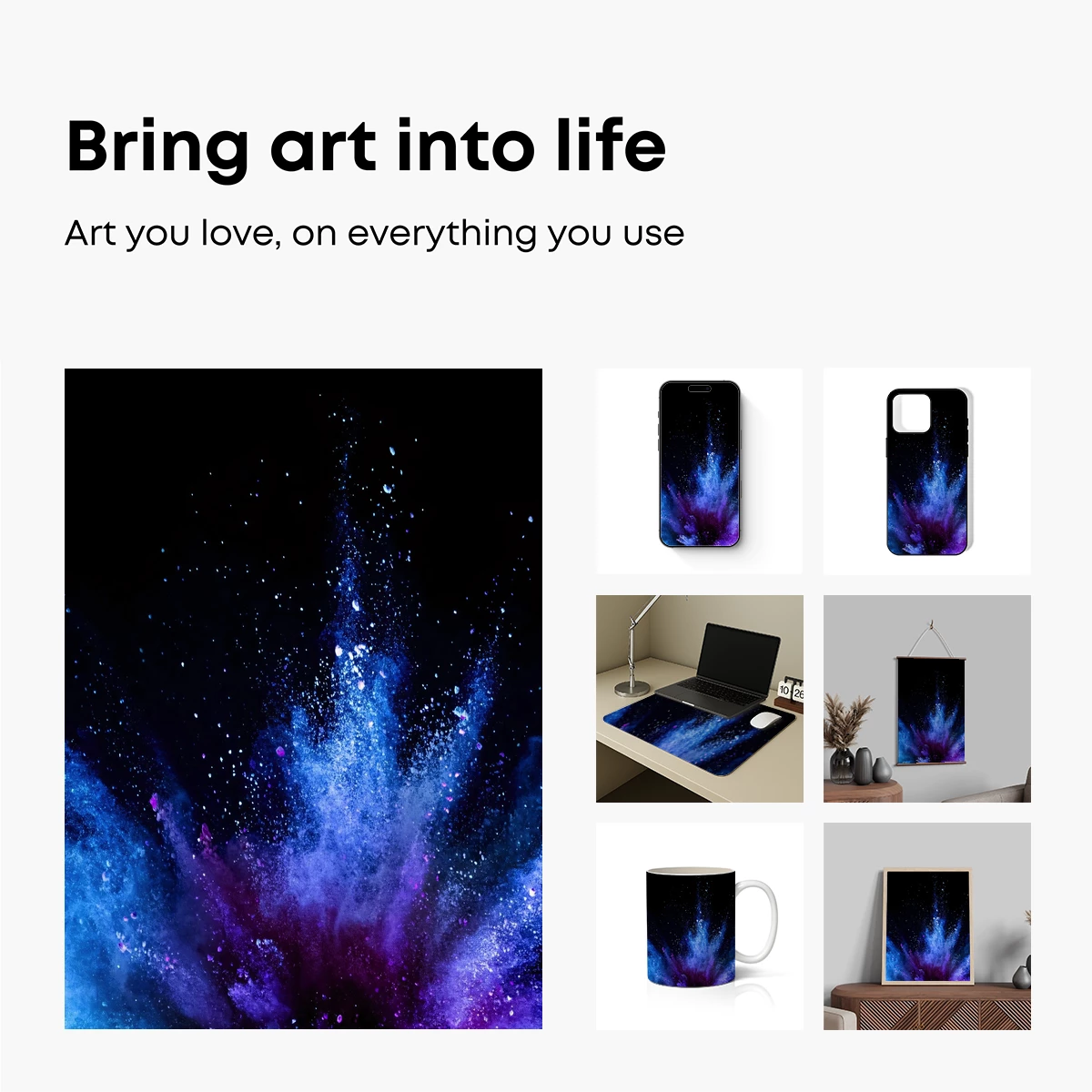 Cosmic Dust Explosion: A Symphony of Blue and Purple Hues - Image 2