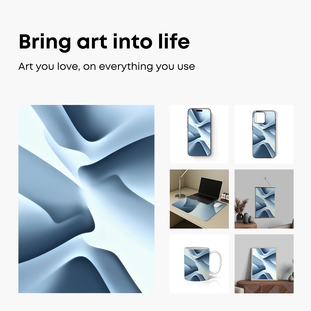 Ethereal Blue Curves: A Dance of Light and Shadow - Image 2