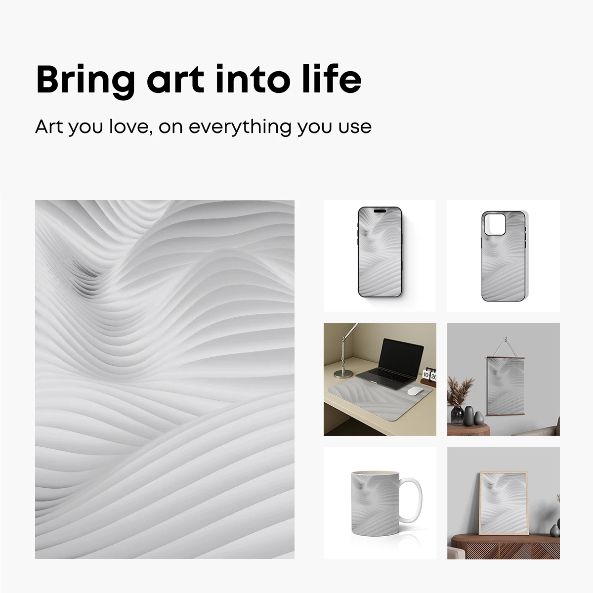 Elegant White Waves: A Sculptural Symphony - Image 2