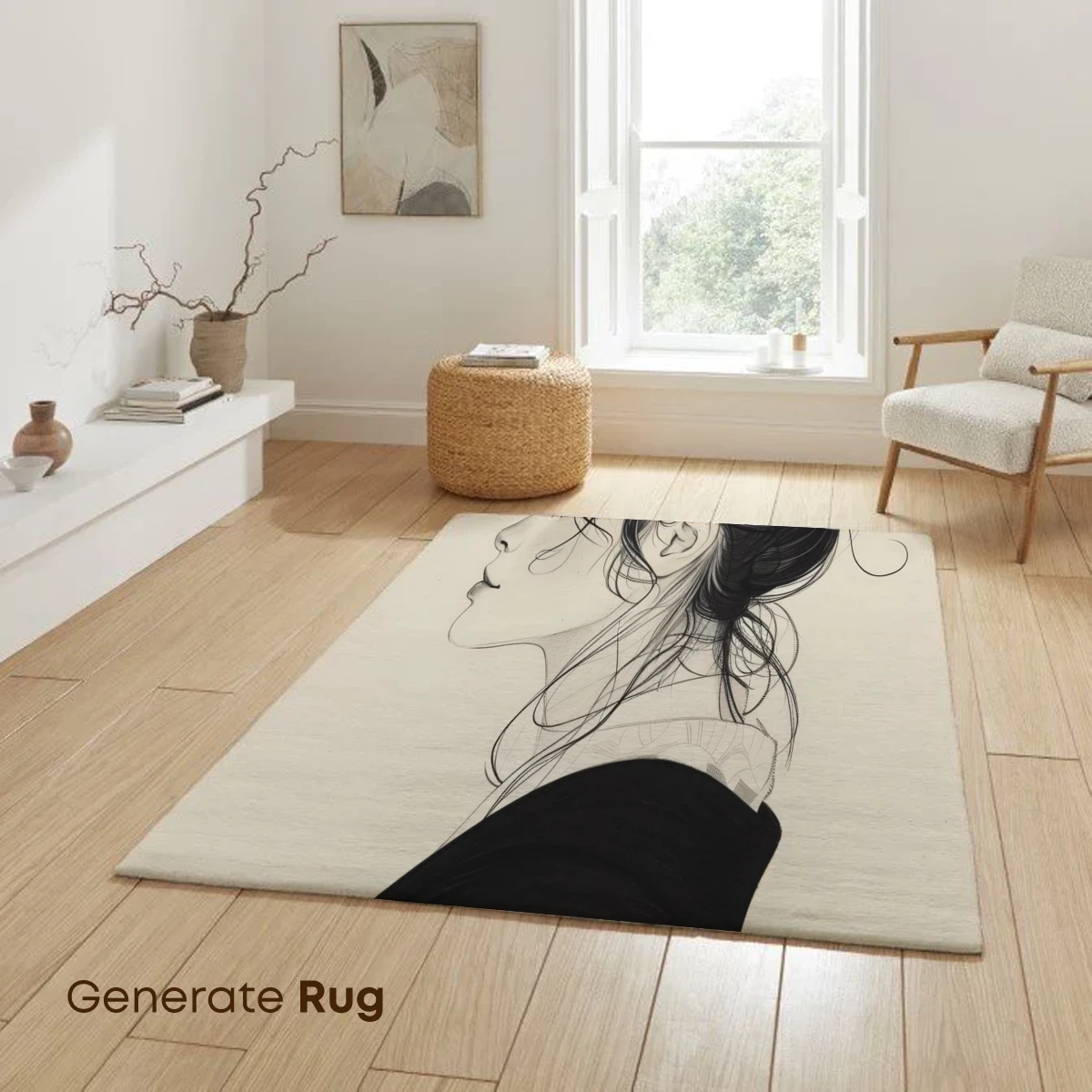 Elegant Geisha in Monochrome Bloom - Image 6