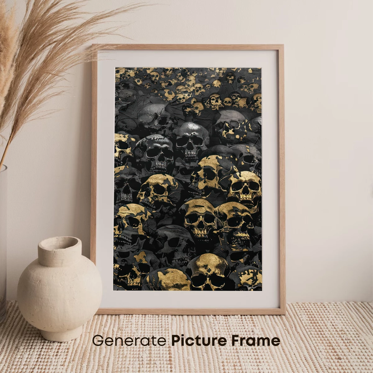 Gilded Skulls: Gothic Elegance in Gold and Shadow - Image 7