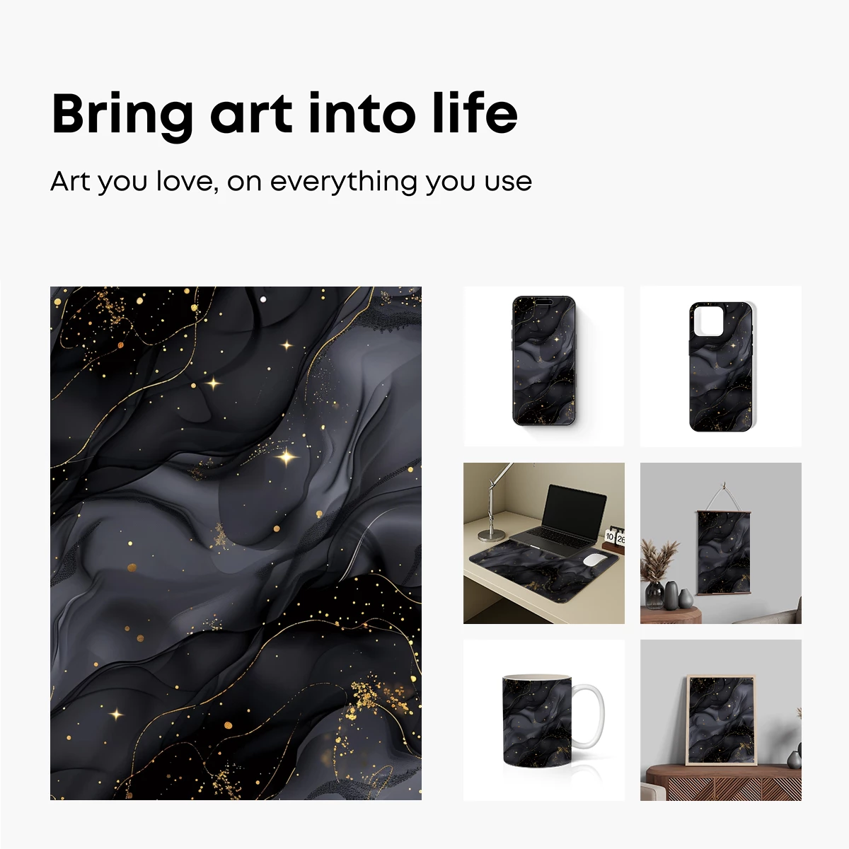 Elegant Black Marble with Golden Accents - Image 2