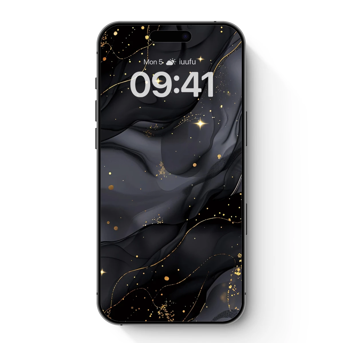 Elegant Black Marble with Golden Accents