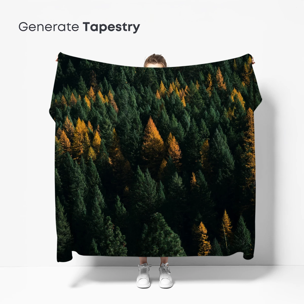 Autumn's Embrace: Golden Pines Amidst Evergreens - Image 5