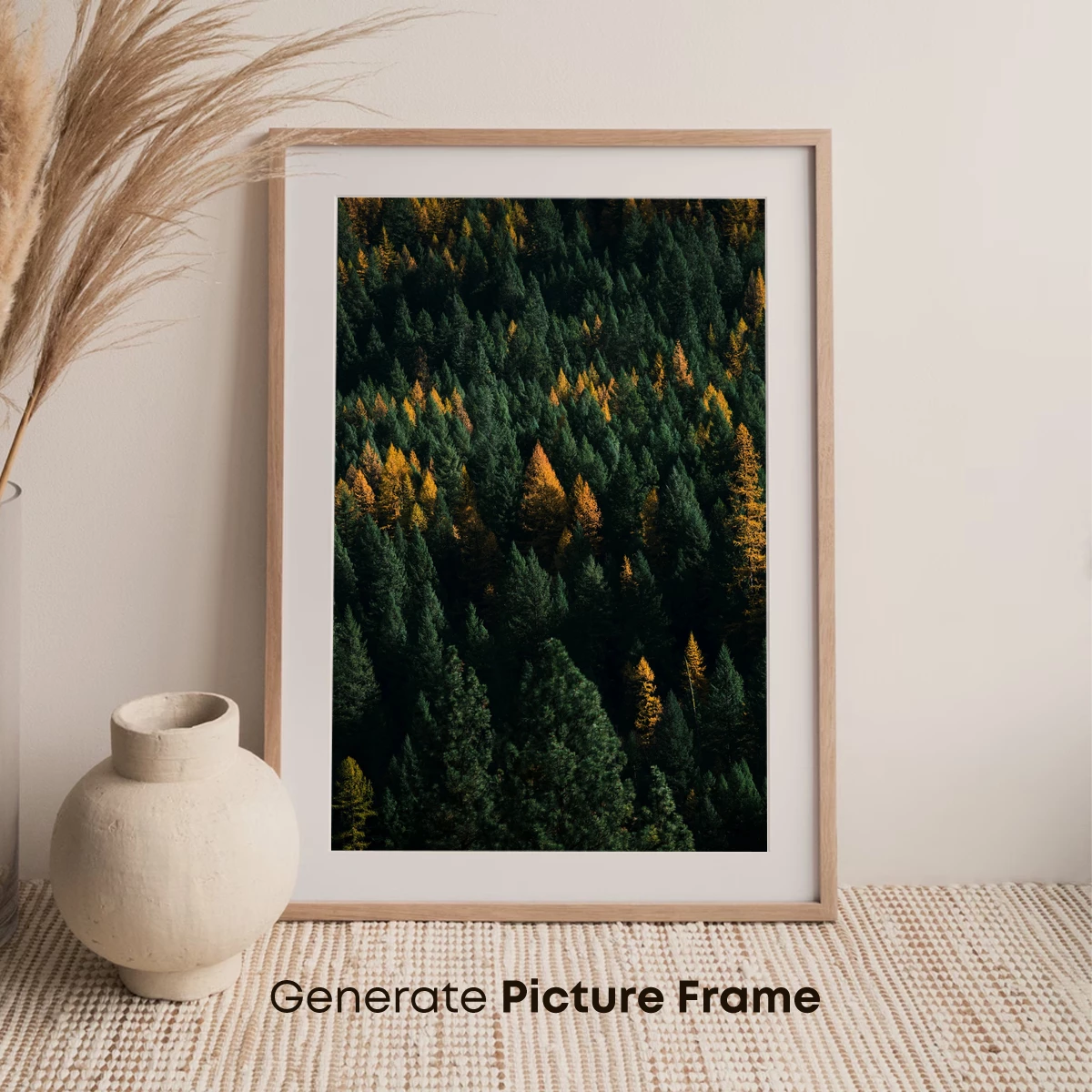 Autumn's Embrace: Golden Pines Amidst Evergreens - Image 7