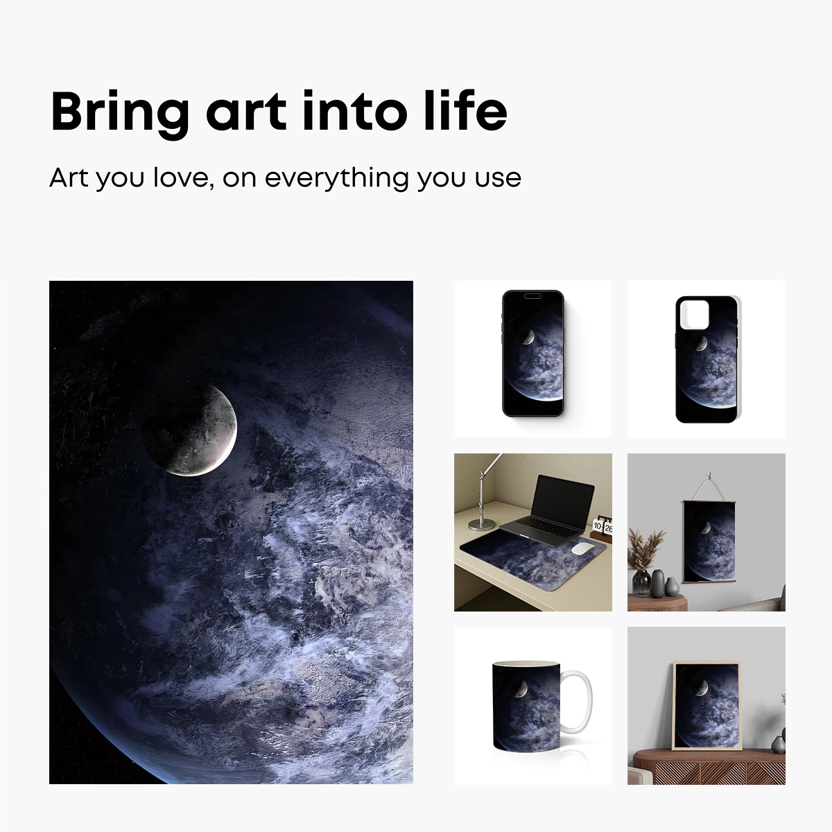 Eternal Cosmic Embrace: Earth and Moon Harmony - Image 2