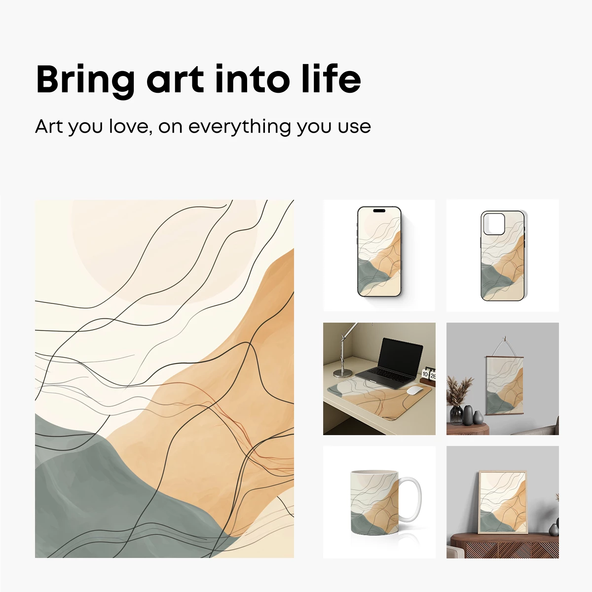 Abstract Wavy Terrain: Modern Minimalist Art - Image 2