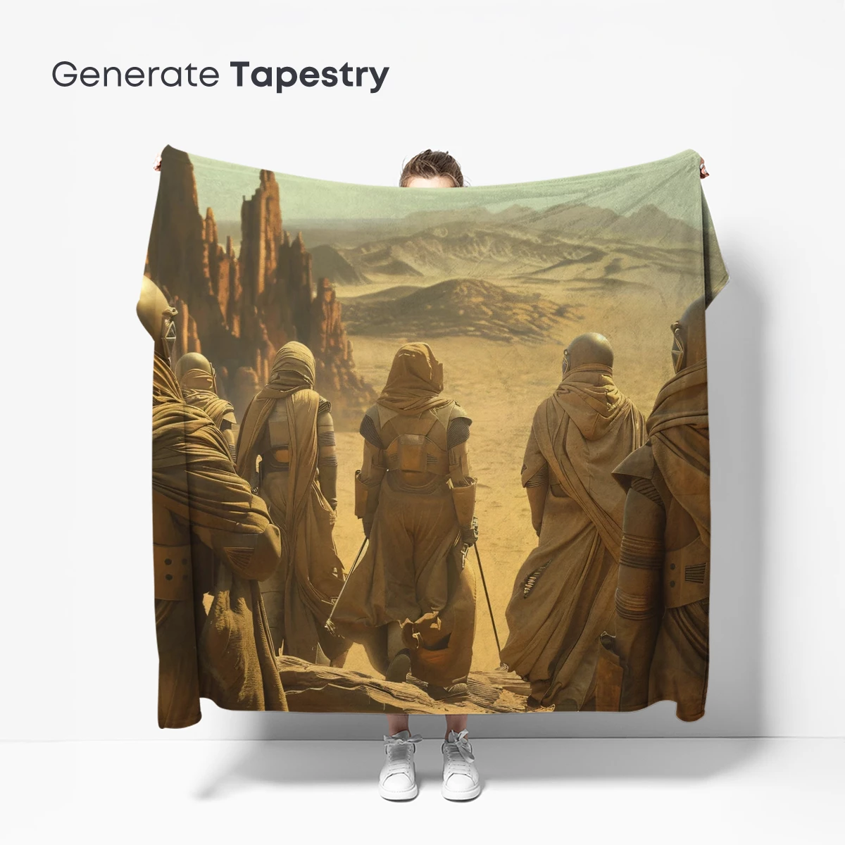 Desert Guardians: Futuristic Nomads in Sandstone Silence - Image 5