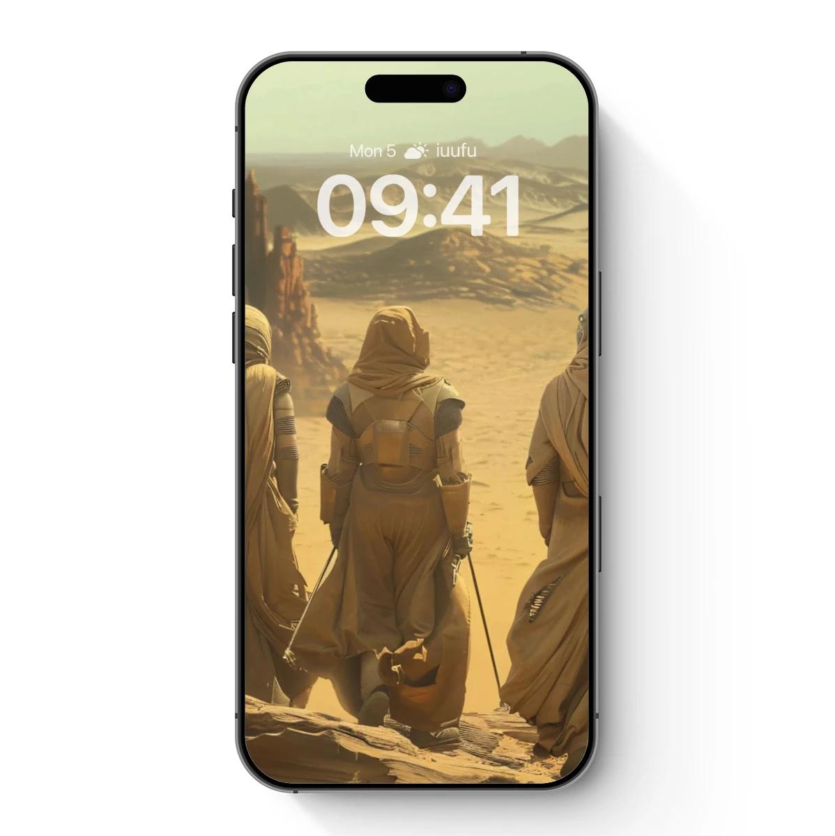 Desert Guardians: Futuristic Nomads in Sandstone Silence