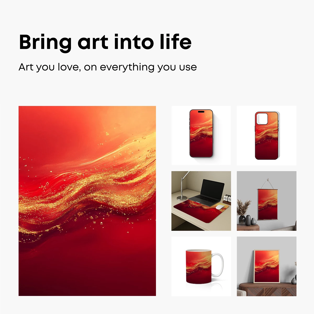 Crimson Waves of Golden Sparkle - Image 2