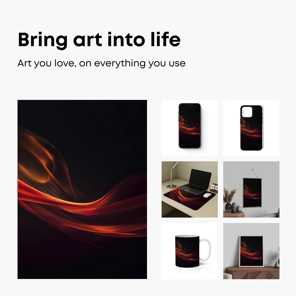 Fiery Elegance: Abstract Flame Waves - Image 2