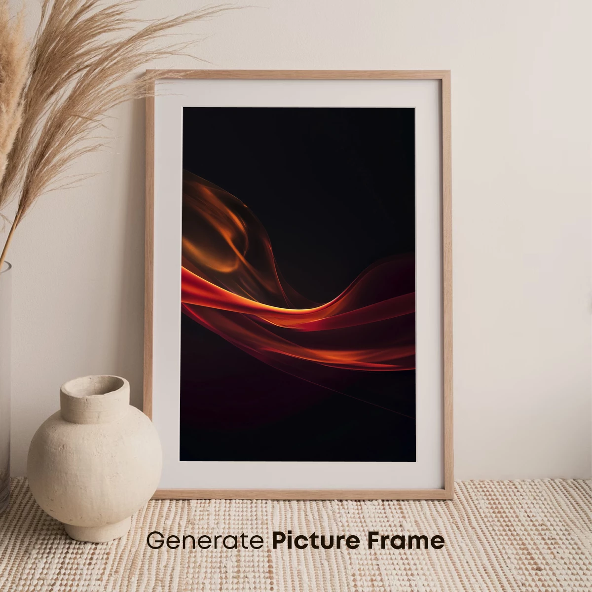 Fiery Elegance: Abstract Flame Waves - Image 7