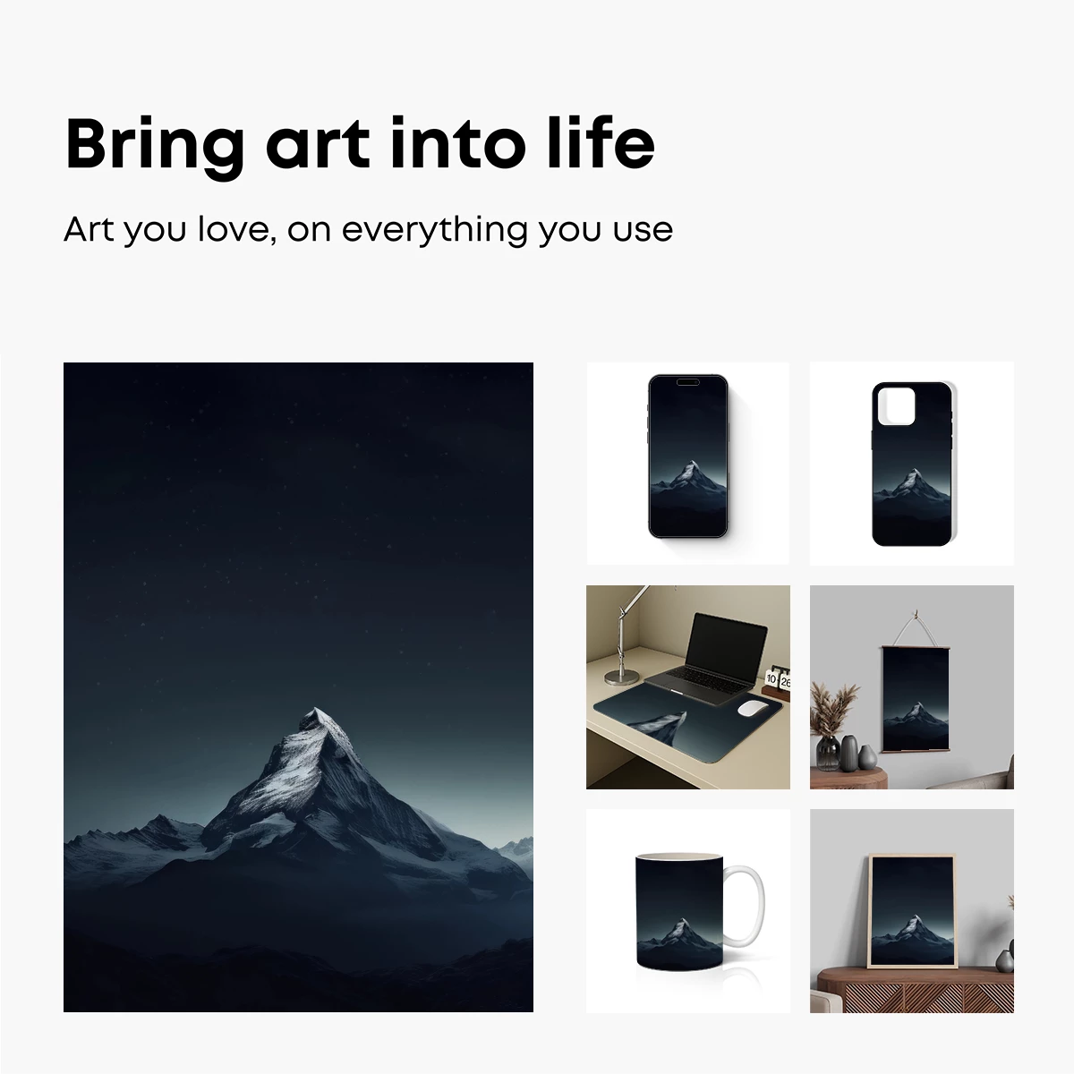 Eternal Night Peak: Snow-Capped Solitude - Image 2