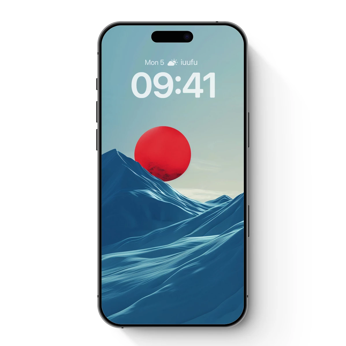 Crimson Sun Over Blue Peaks: A Minimalist Odyssey