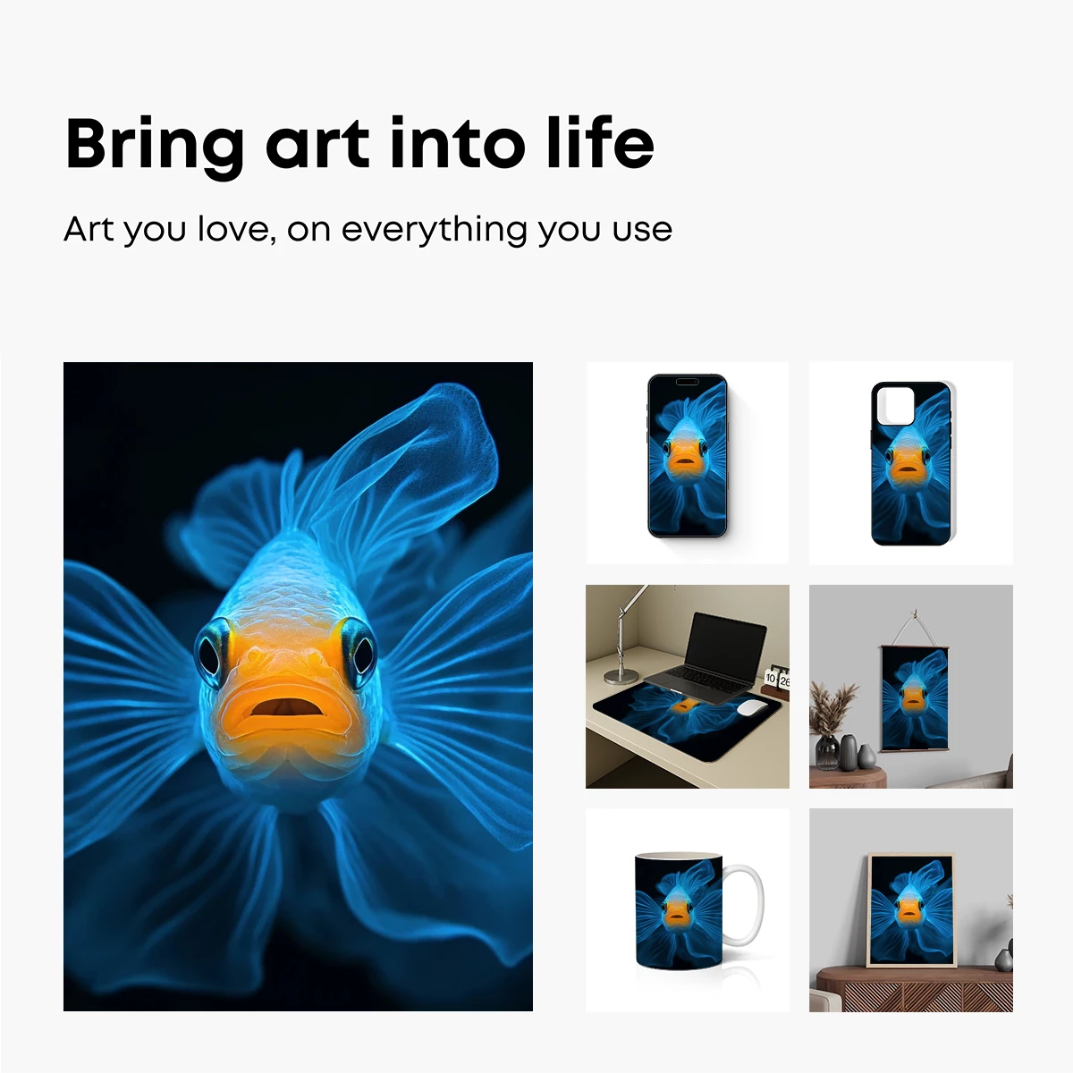 Ethereal Blue Fish: A Symphony of Flowing Fins - Image 2