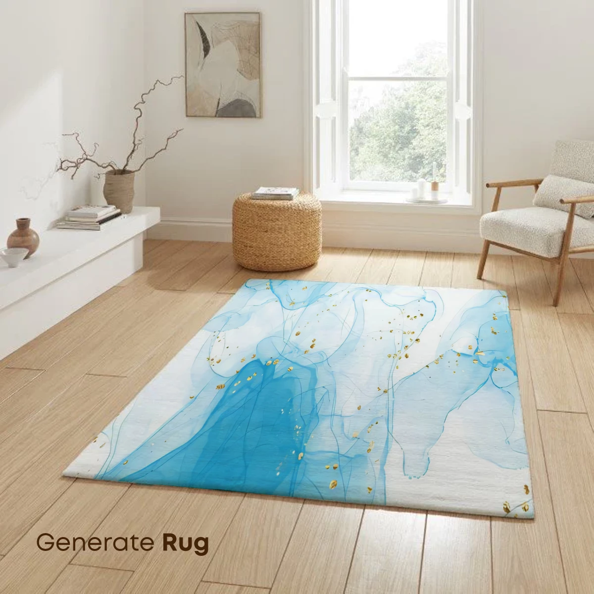 Ethereal Blue Waves with Golden Flecks - Image 6