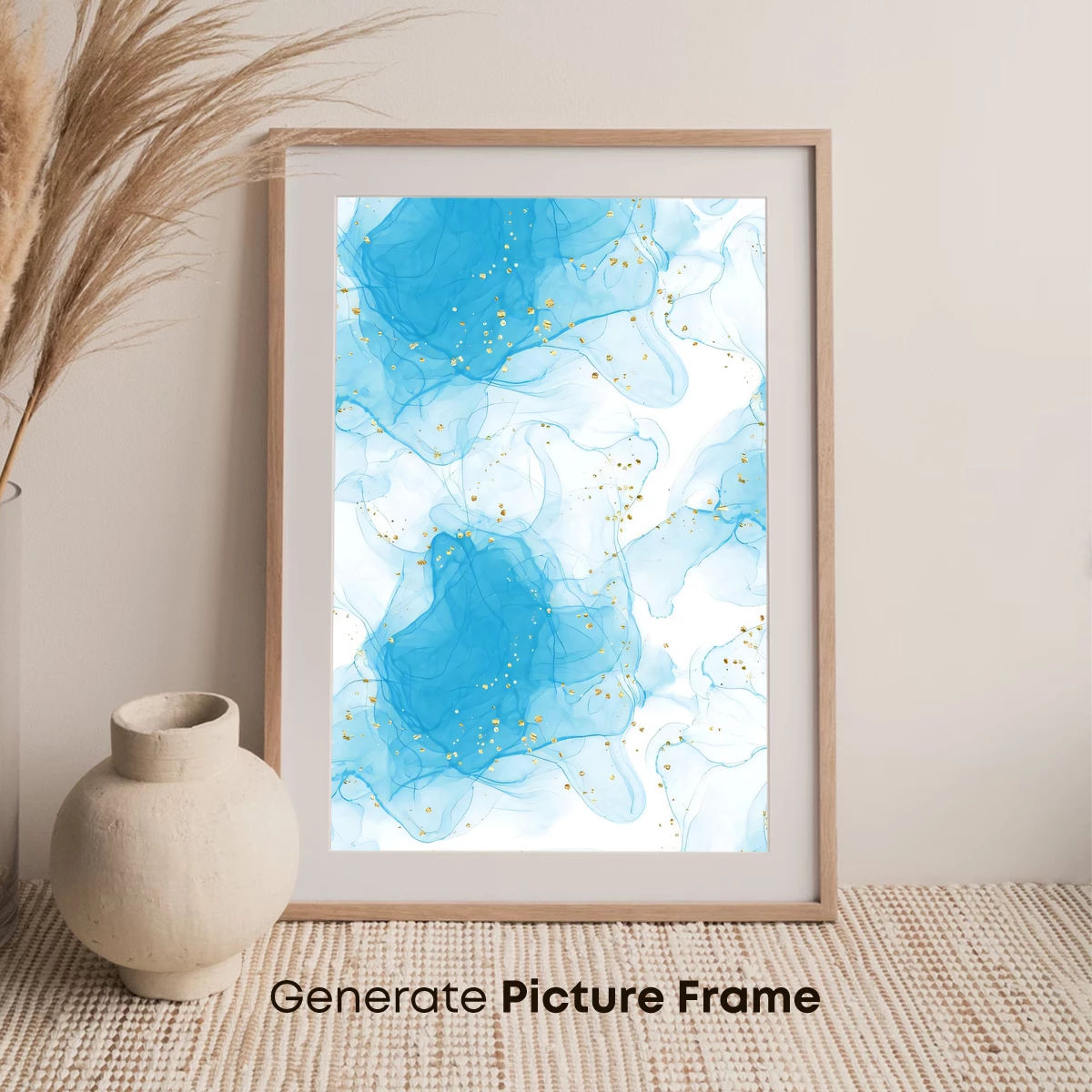 Ethereal Blue Waves with Golden Flecks - Image 7