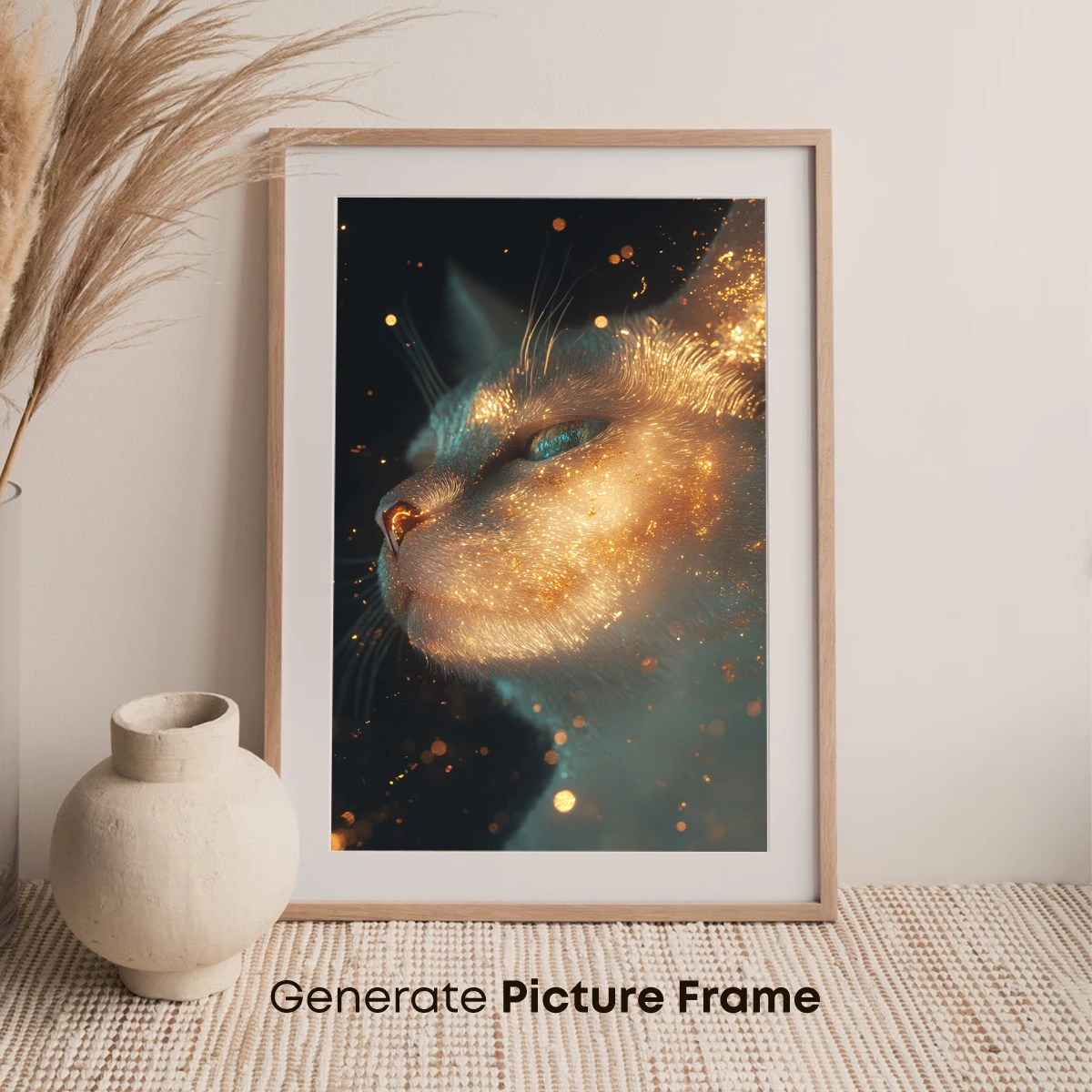 Golden Whiskers: A Celestial Cat Portrait - Image 7
