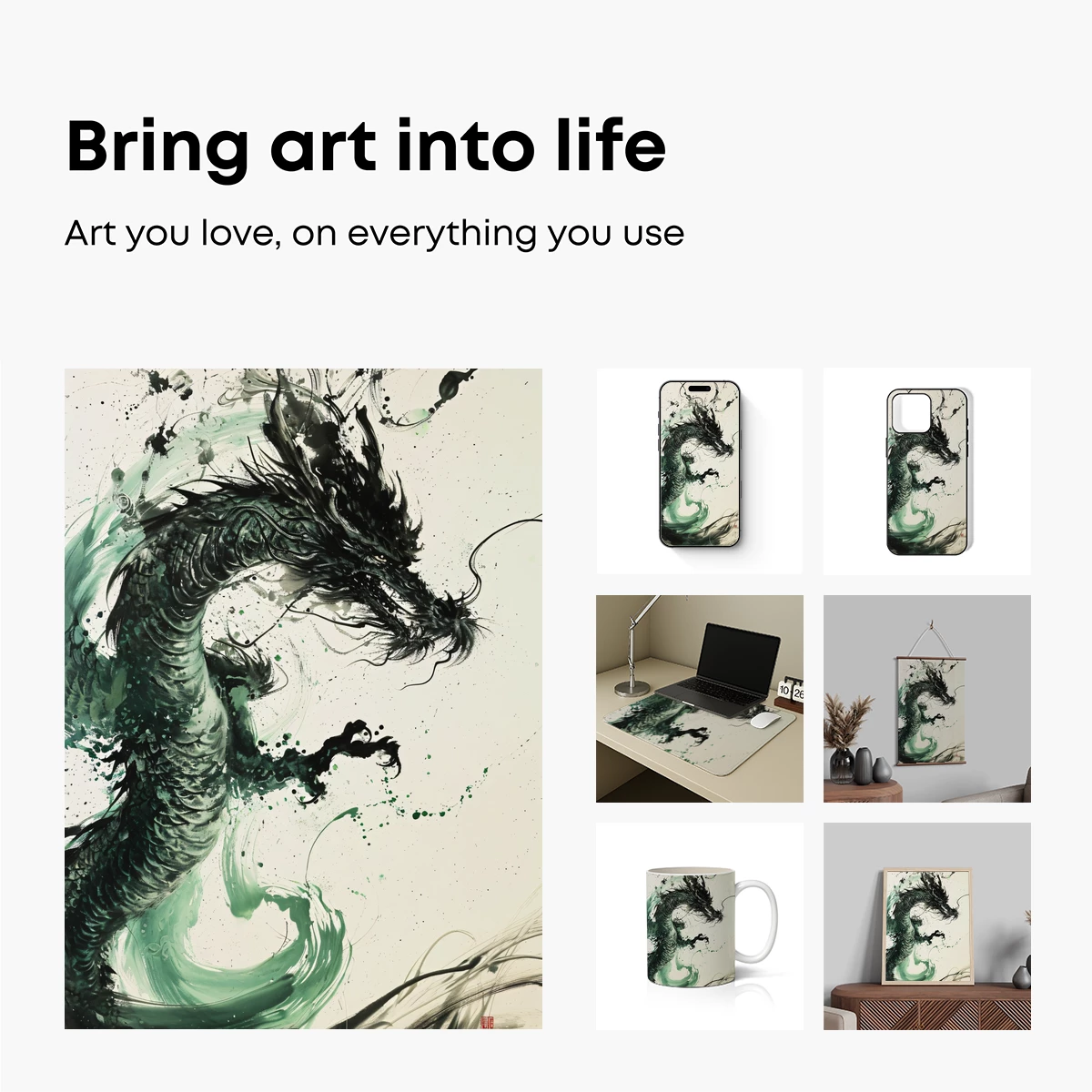 Ethereal Dragon Dance in Ink and Mist - Image 2