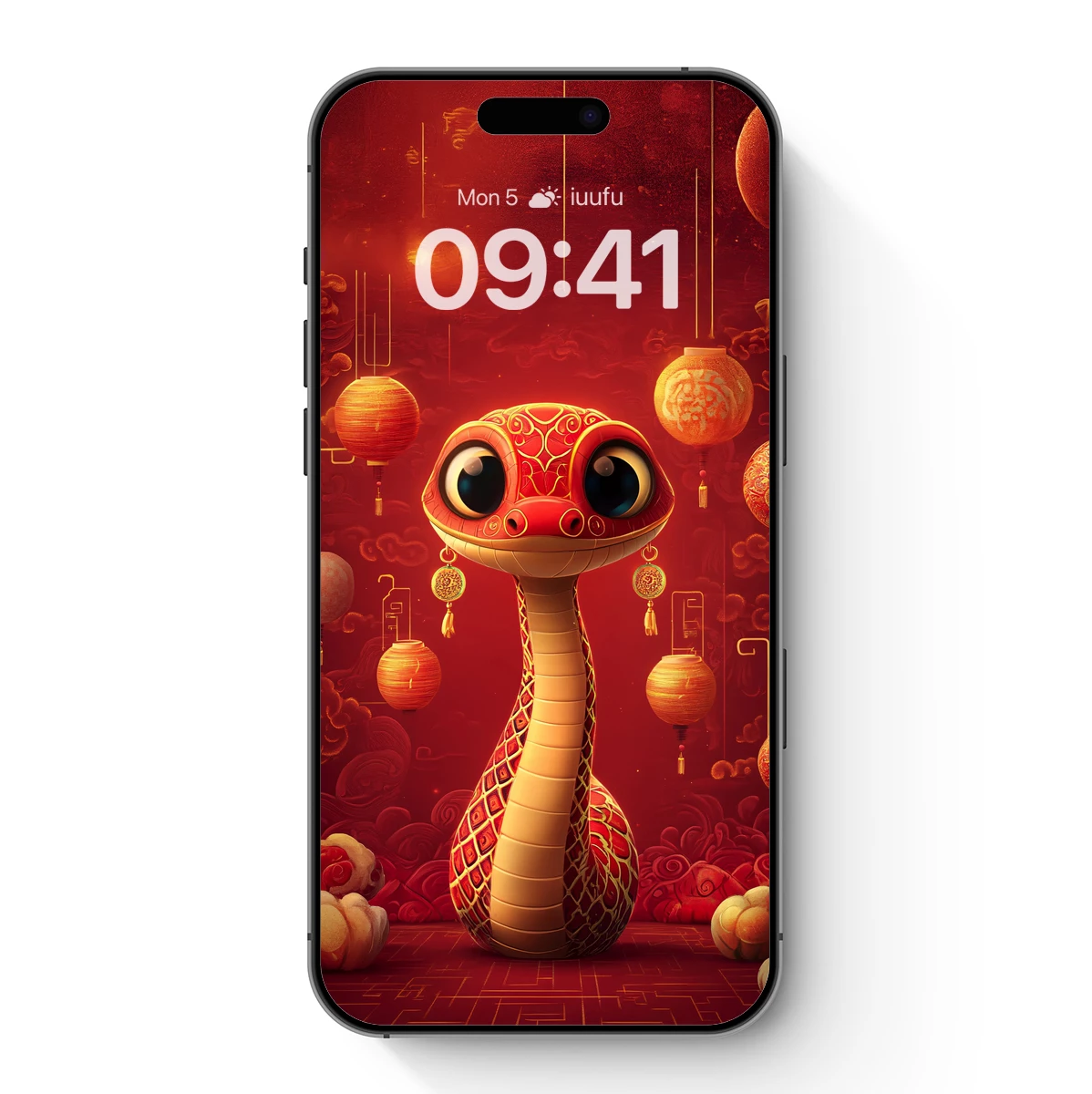 Charming Serpent Lantern in Festive Red