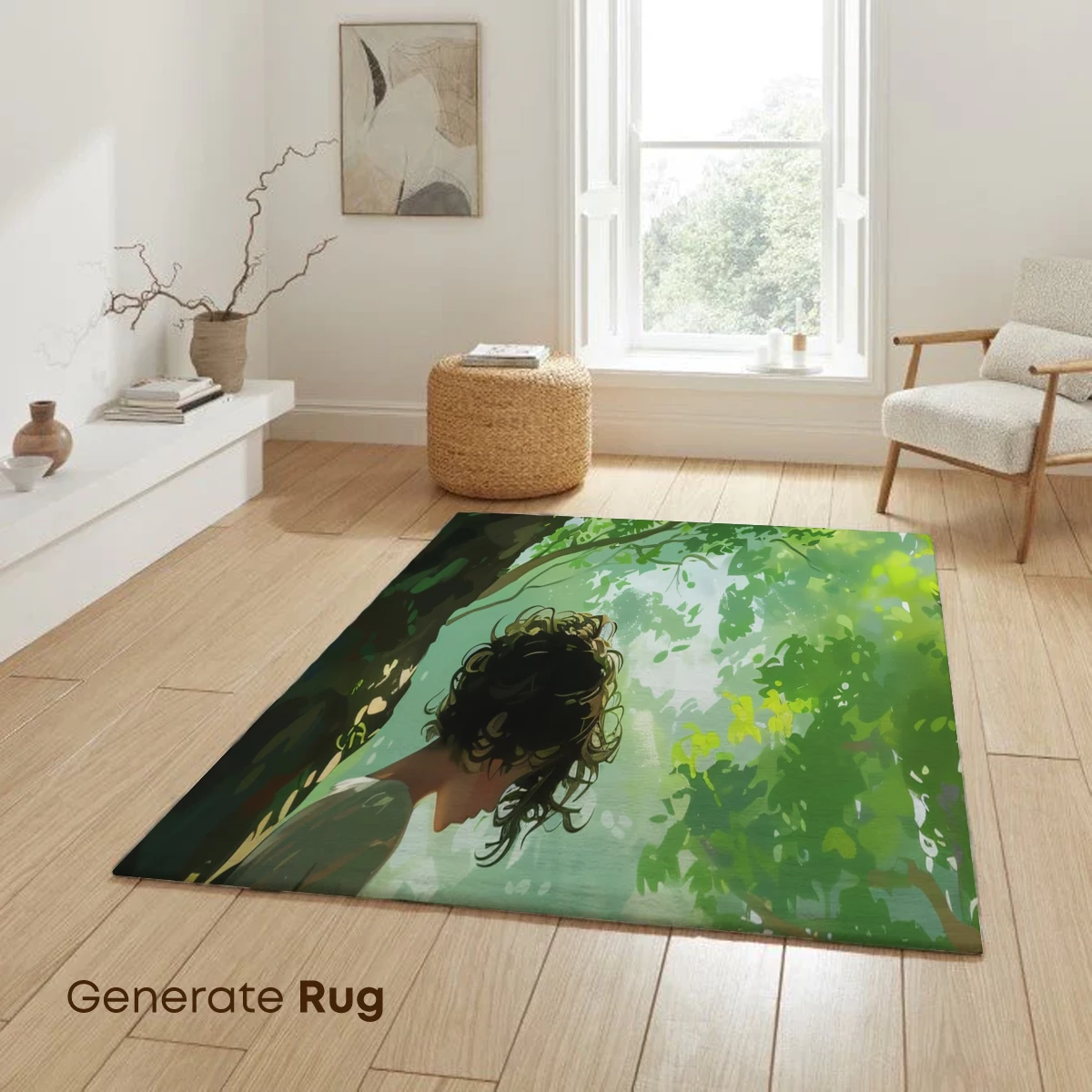 Enchanted Forest Reader: A Serene Study Under Verdant Canopy - Image 6