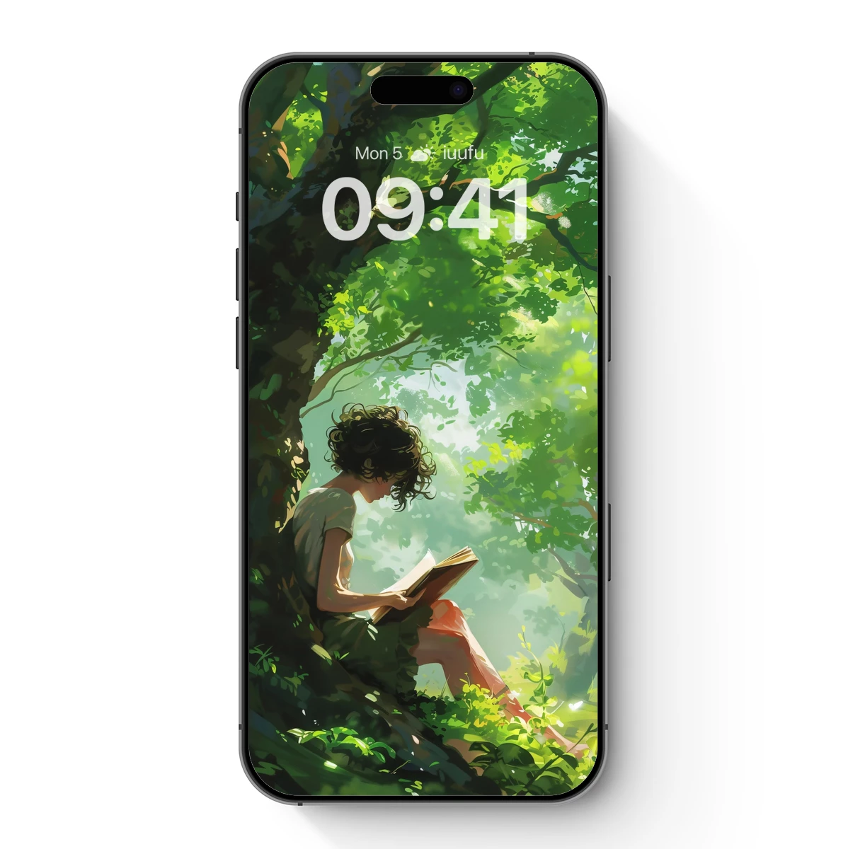 Enchanted Forest Reader: A Serene Study Under Verdant Canopy Enchanted Forest Reader: A Serene Study Under Verdant Canopy
