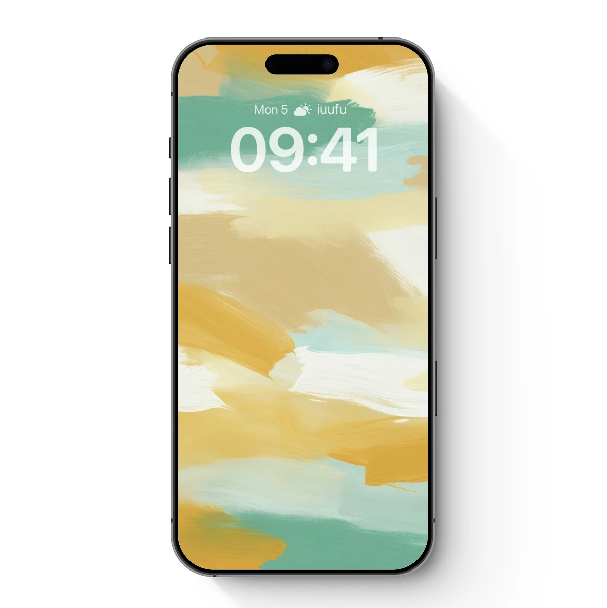 Abstract Brushstroke Symphony in Teal and Gold