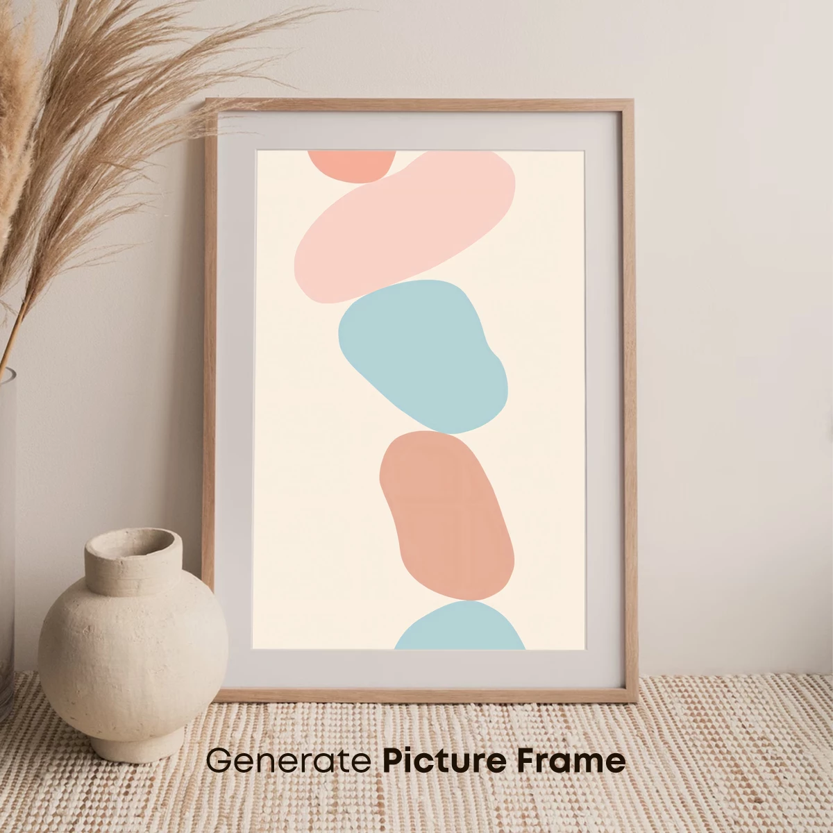 Abstract Pebble Harmony: Soft Pastel Elegance - Image 7