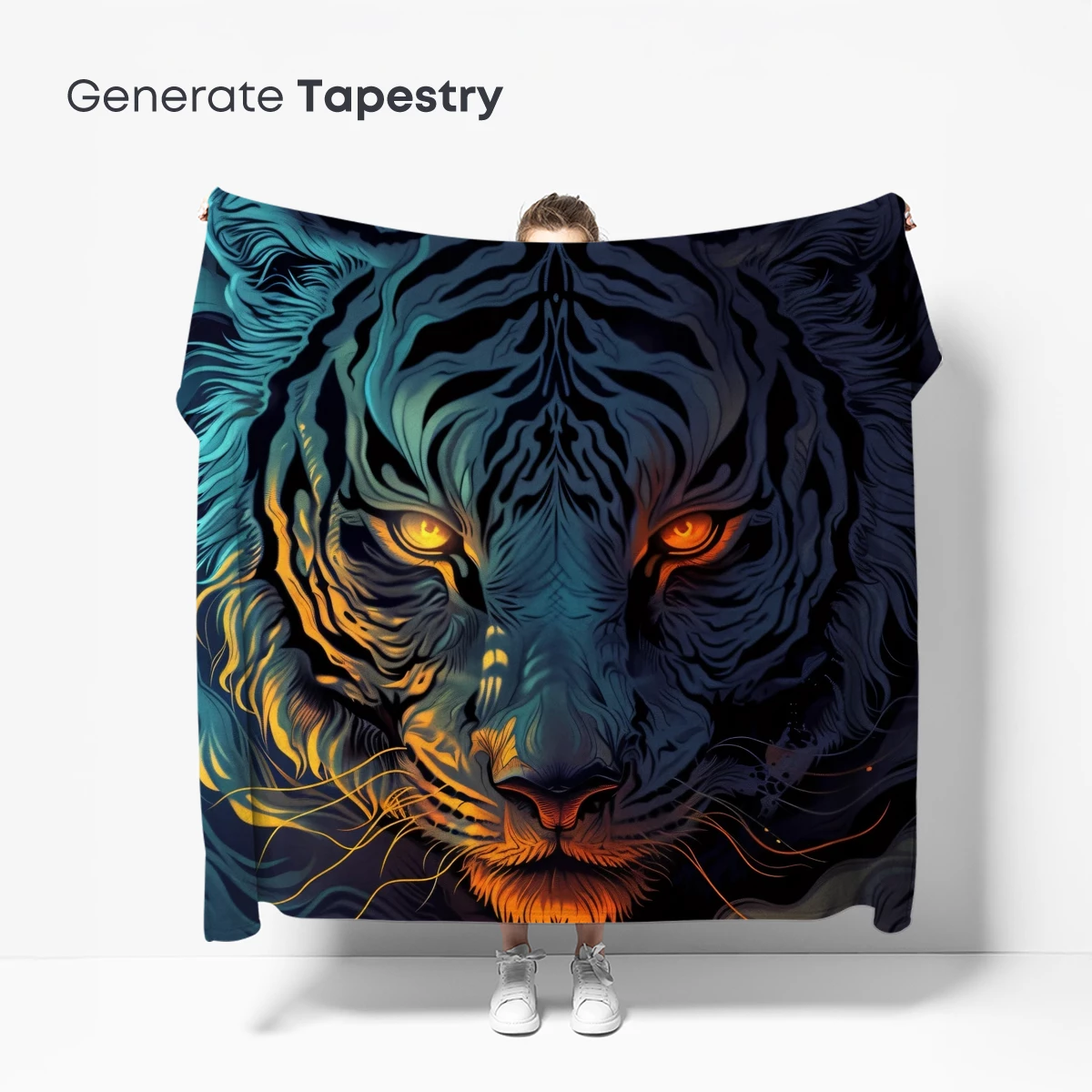 Fierce Tiger in Ethereal Flames: Digital Art Mastery - Image 5