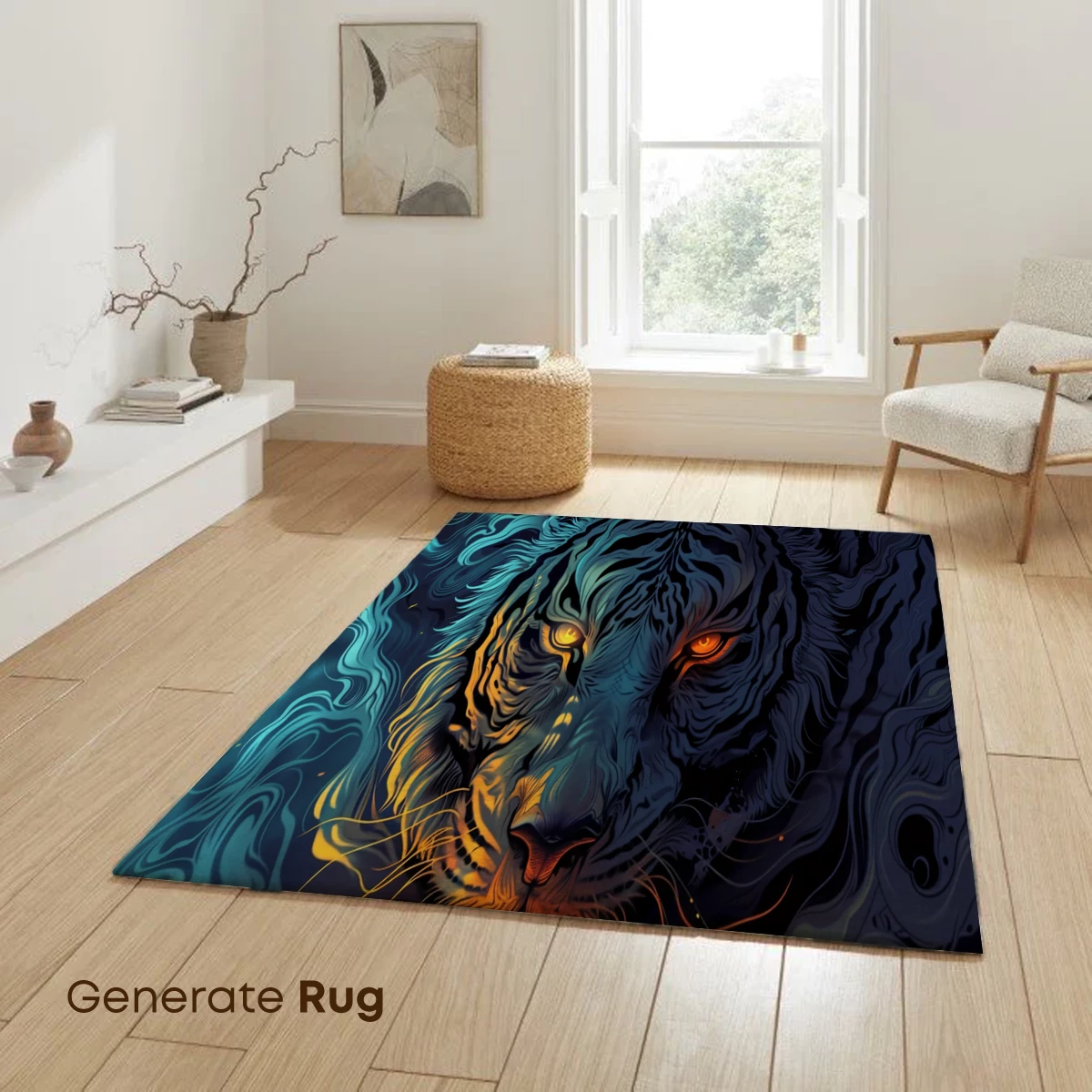 Fierce Tiger in Ethereal Flames: Digital Art Mastery - Image 6