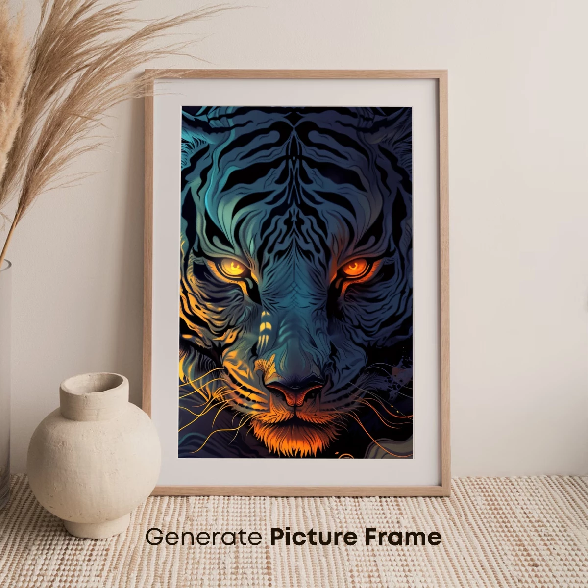 Fierce Tiger in Ethereal Flames: Digital Art Mastery - Image 7