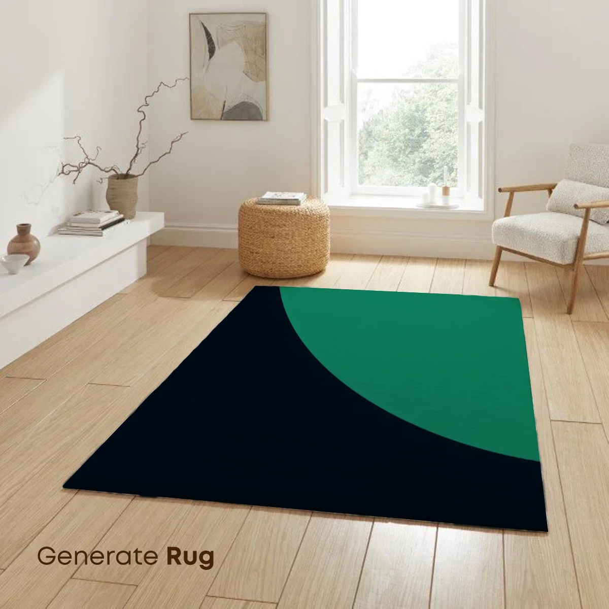 Eclipse of Serenity: Green and Navy Abstract - Image 6