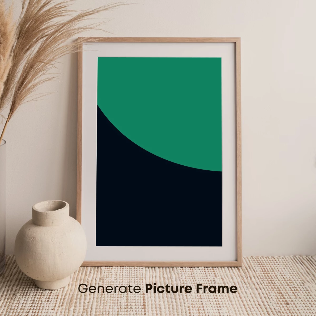 Eclipse of Serenity: Green and Navy Abstract - Image 7