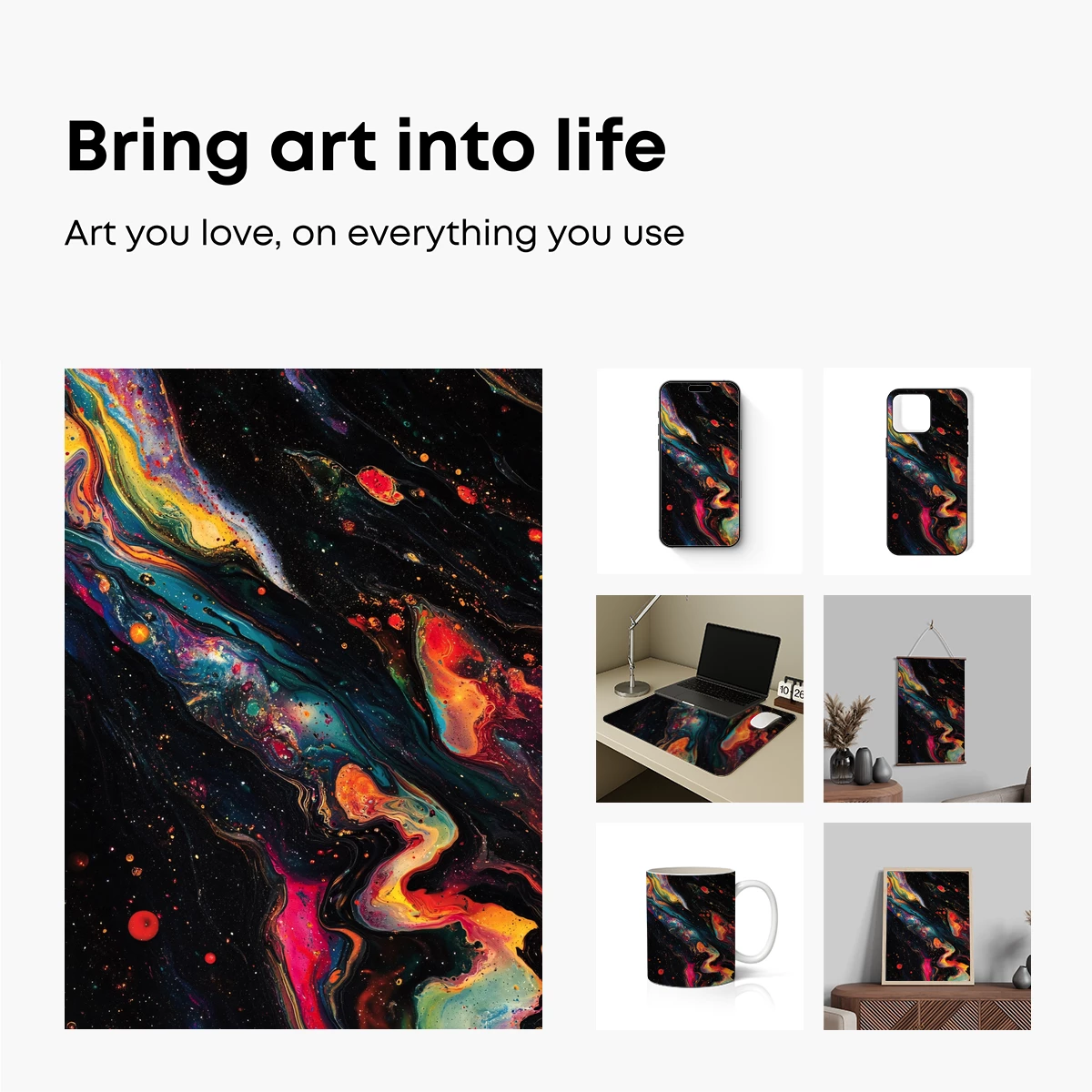 Cosmic Paint Symphony: Abstract Fluid Art