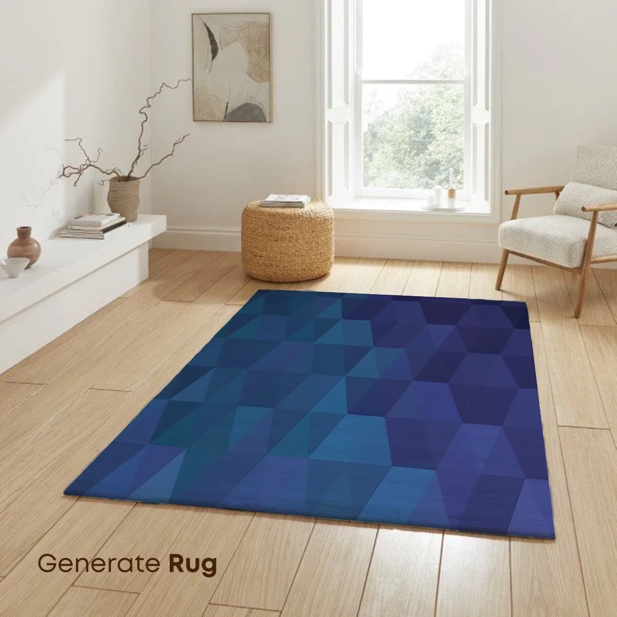 Geometric Twilight: Blue Hexagon Symphony - Image 6
