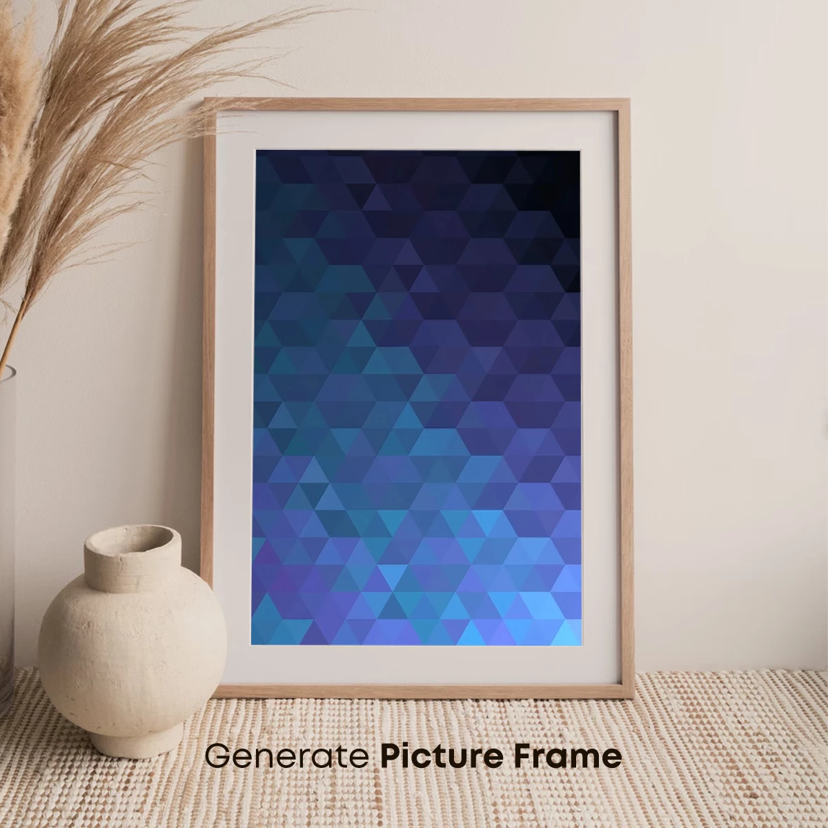 Geometric Twilight: Blue Hexagon Symphony - Image 7
