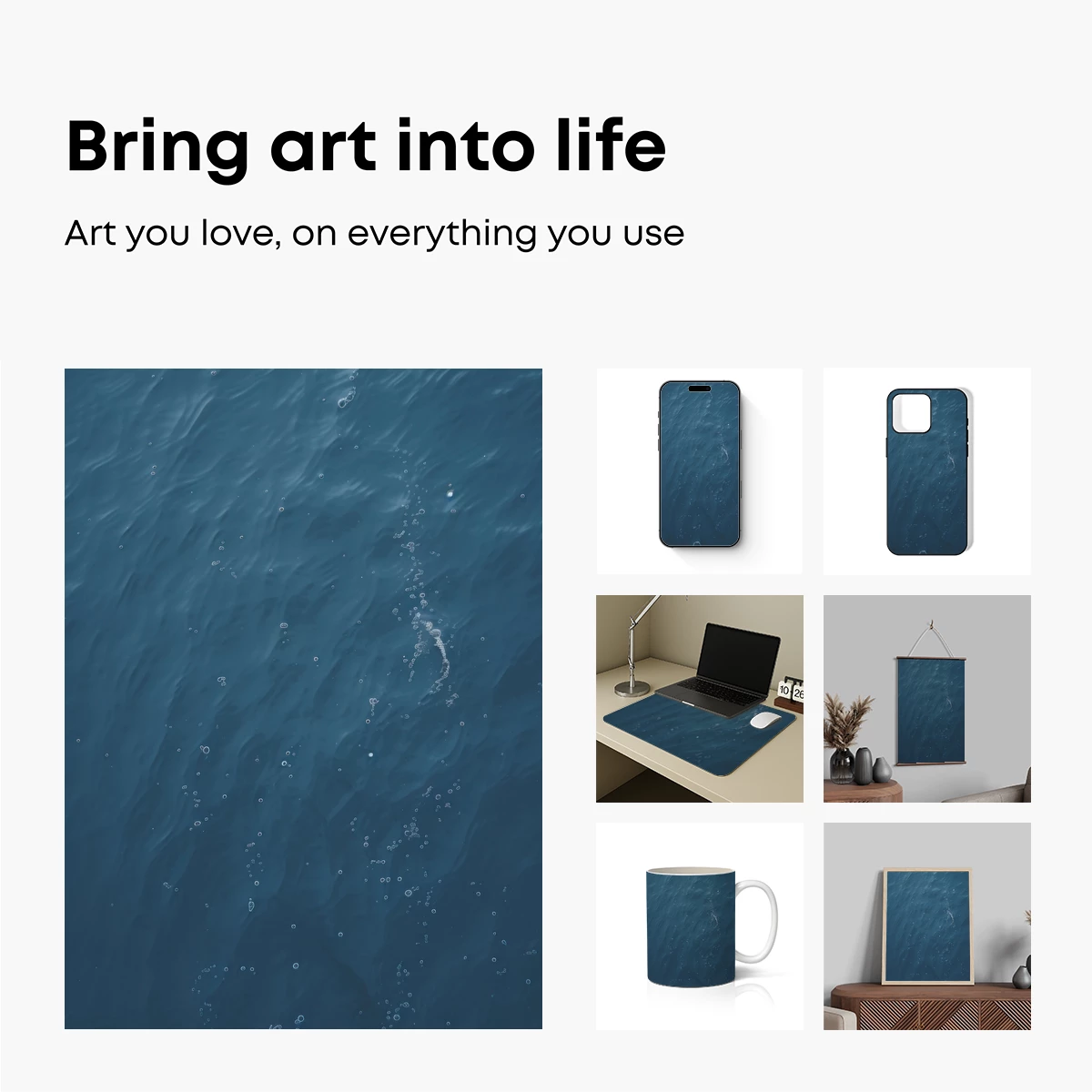 Deep Blue Ripple: Ocean's Breath in Bubbles - Image 2