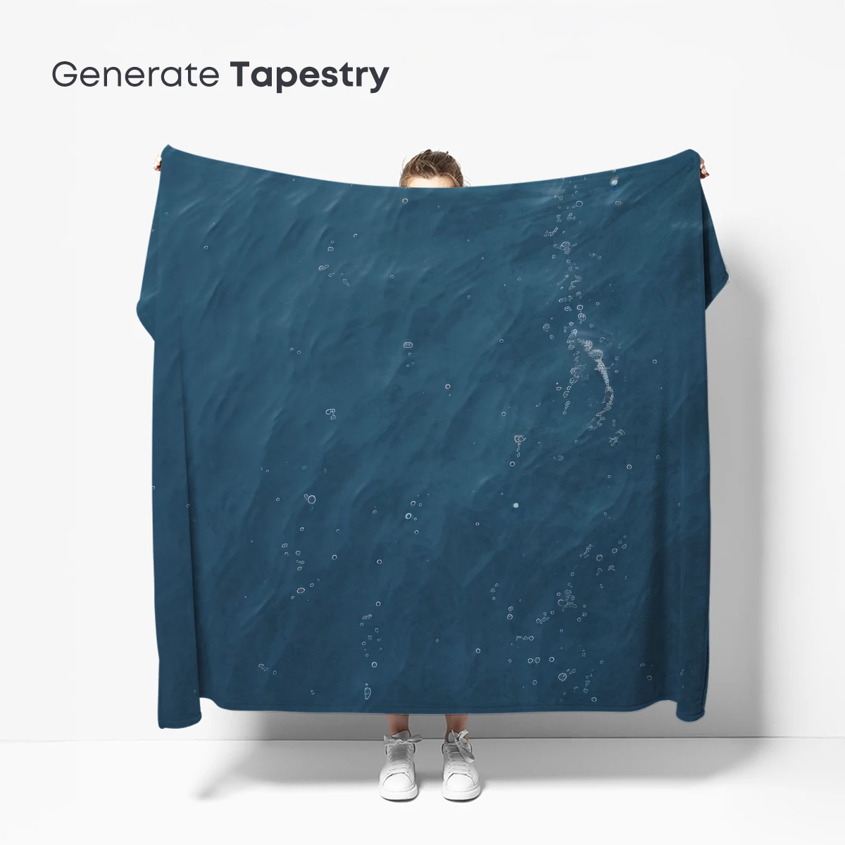 Deep Blue Ripple: Ocean's Breath in Bubbles - Image 5