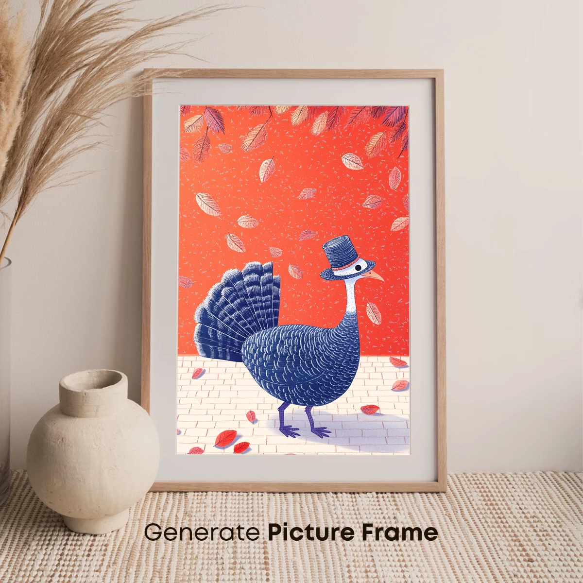 Autumnal Turkey in Top Hat: Whimsical Fall Fantasy - Image 7