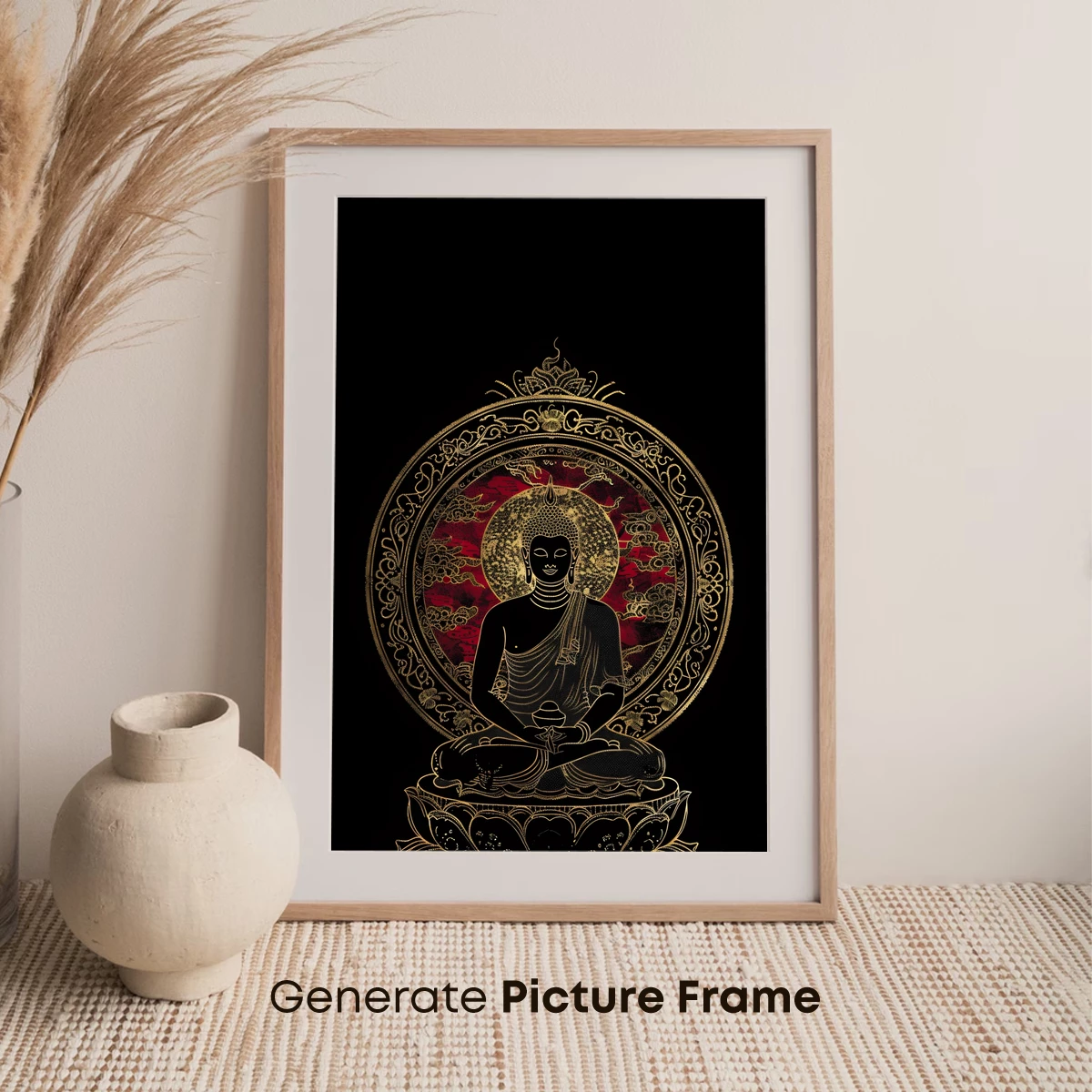 Golden Buddha in Lotus: Mystical Elegance - Image 7