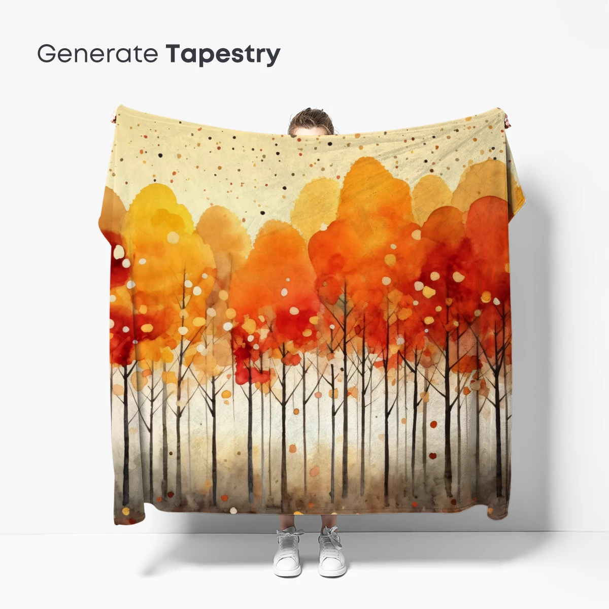 Autumnal Forest Symphony: Watercolor Trees in Warm Hues - Image 5