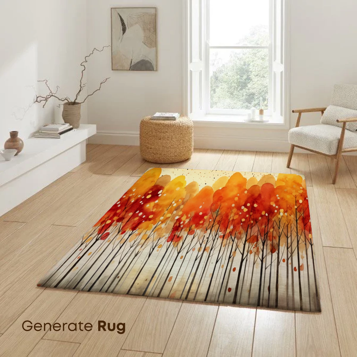 Autumnal Forest Symphony: Watercolor Trees in Warm Hues - Image 6