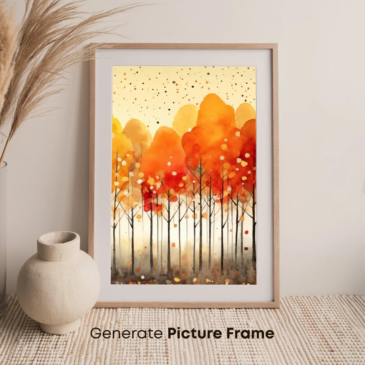 Autumnal Forest Symphony: Watercolor Trees in Warm Hues - Image 7