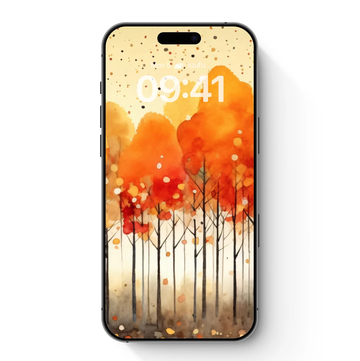 Autumnal Forest Symphony: Watercolor Trees in Warm Hues