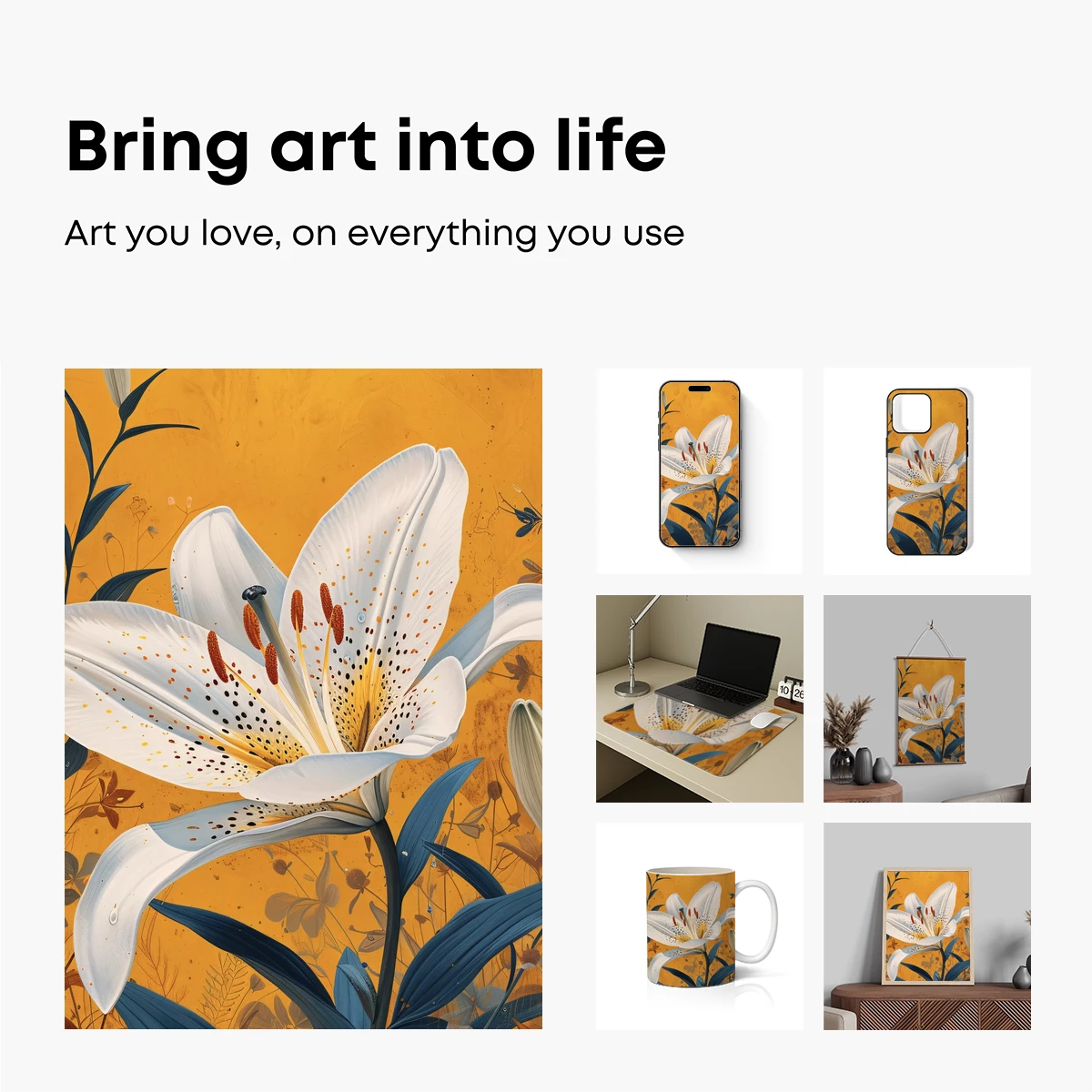 Elegant Lily Bloom in Golden Hues - Image 2