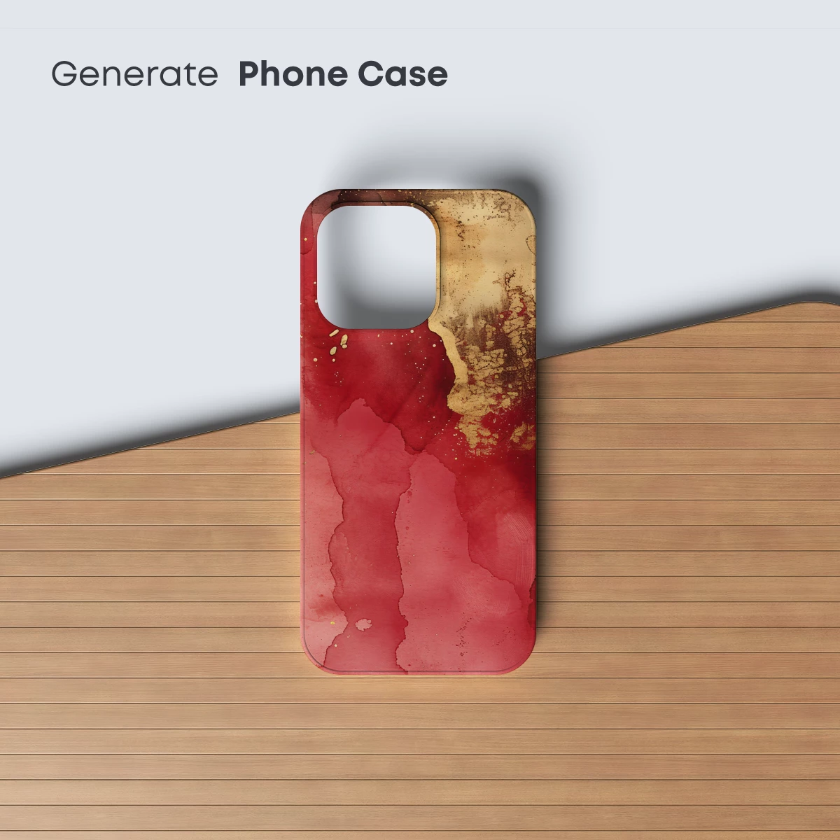 Crimson Canvas: Abstract Fusion of Gold and Red - Image 3