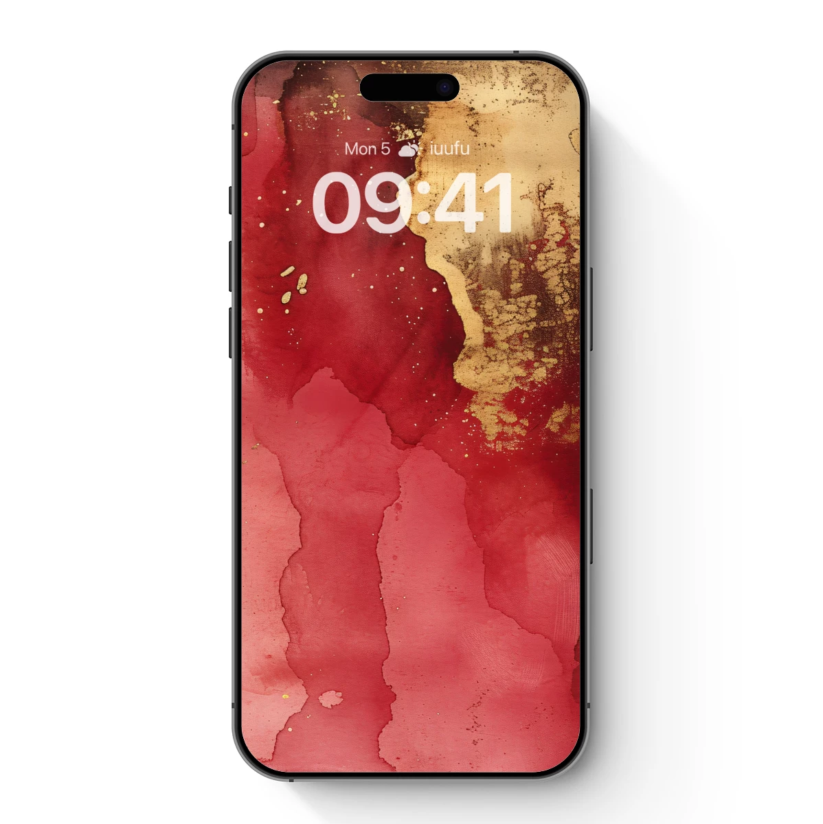 Crimson Canvas: Abstract Fusion of Gold and Red