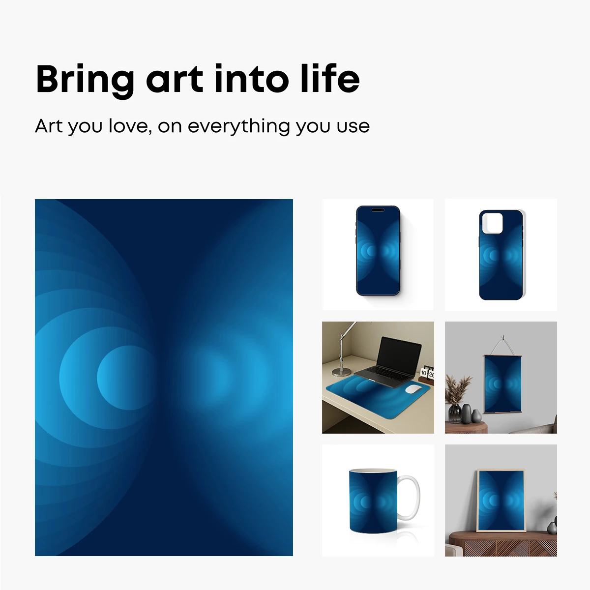 Blue Echoes: Abstract Circles in Harmony - Image 2